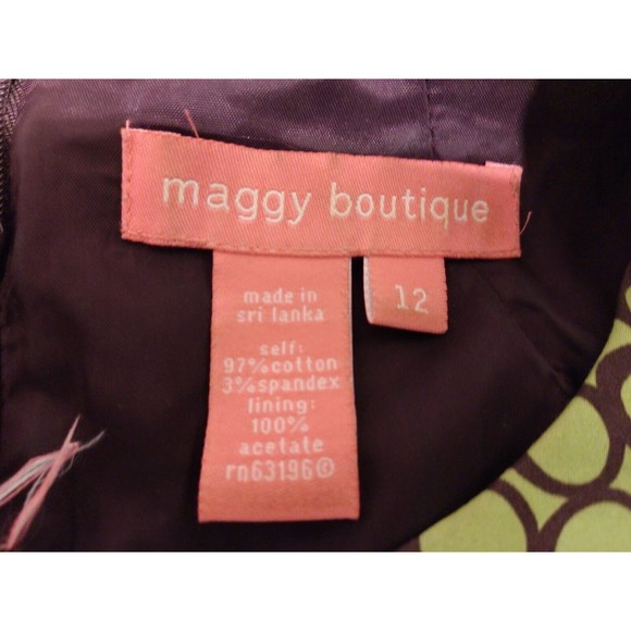 Women's Dress Maggy boutique Multicolor Lined Dress Size 12 Stiff Back Full zip. - Picture 2 of 3